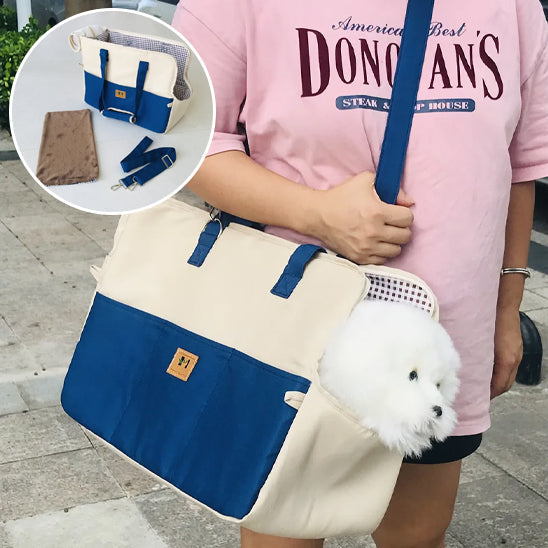 balade petit chien dans sac transport chien