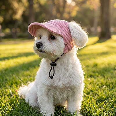 casquette chien velours côtelé confortable