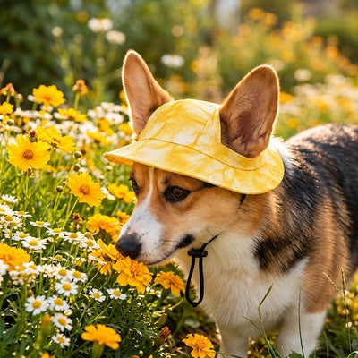 casquette pour petit chien au parc