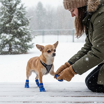 chaussures chien neige semelles antidérapantes