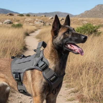 chien nature avec harnais anti traction chien
