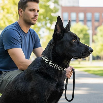 collier chaine chien sécurisé durable