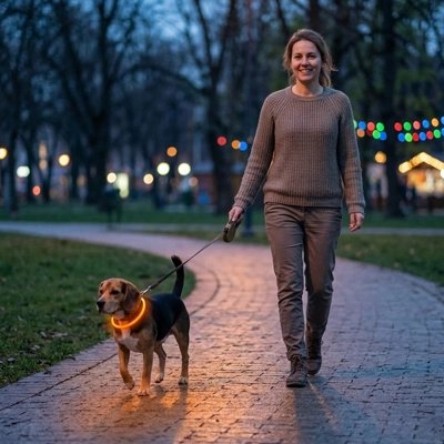 collier chien lumineux rechargeable ajustable