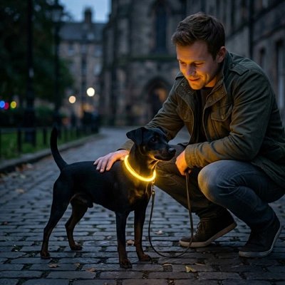 collier chien lumineux rechargeable promenade nuit