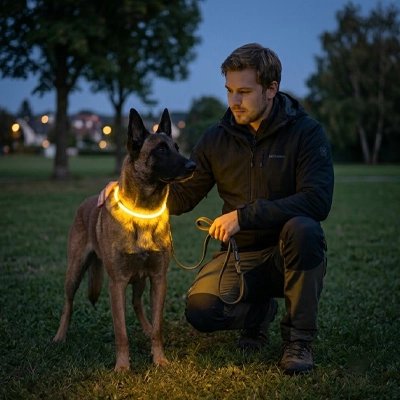 collier chien lumineux rechargeable sécurité chien