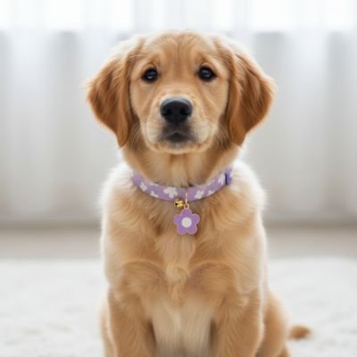 collier chiot tissu doux léger