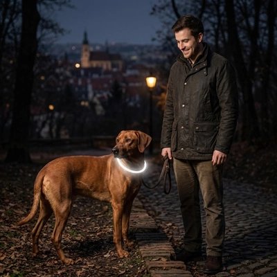 collier lumineux chien rechargeable pour balade nocturne