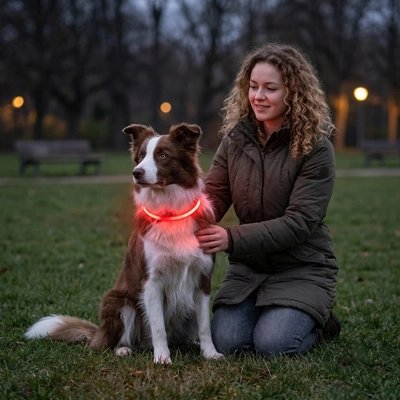 collier lumineux chien rechargeable pour sorties soir