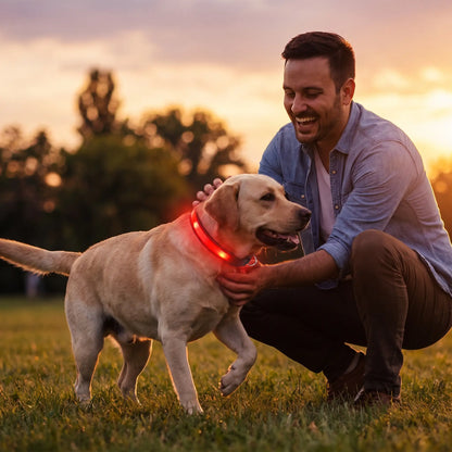 collier lumineux pour chien rechargeable usb visibilité nocturne
