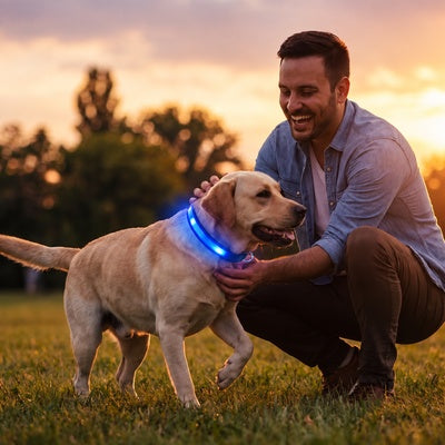 collier lumineux rechargeable chien balade soir