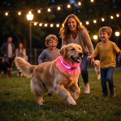 collier lumineux rechargeable chien sécurité nuit