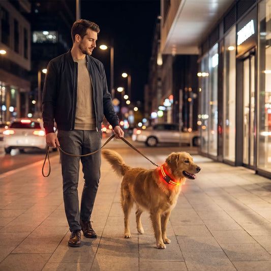 collier lumineux rechargeable pour chien étanche promenade
