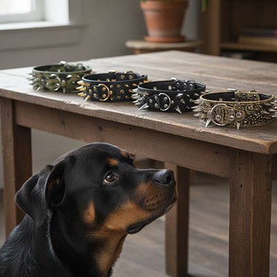 collier pour chien en cuir épais résistant 