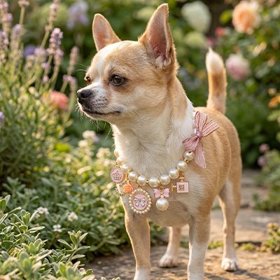 collier pour chien perles design élégant