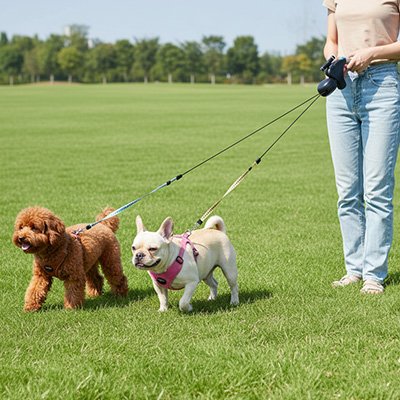 double laisse chien durable pour chiens actifs