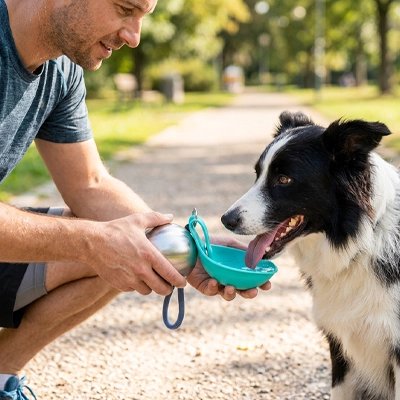 gourde chiens avec bouchon pratique 