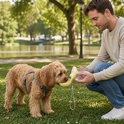 gourde chiens bouteille eau parc