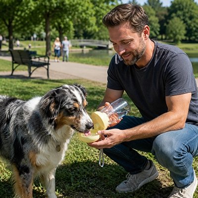 gourde chiens voyage randonnée pratique