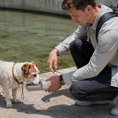 gourdes pour chien avec réservoir