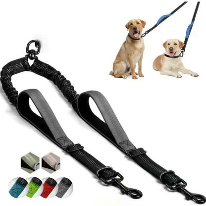 Double laisse pour chien | Anti-Emmêlement
