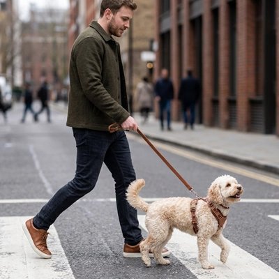 harnais en y chien promenade urbaine