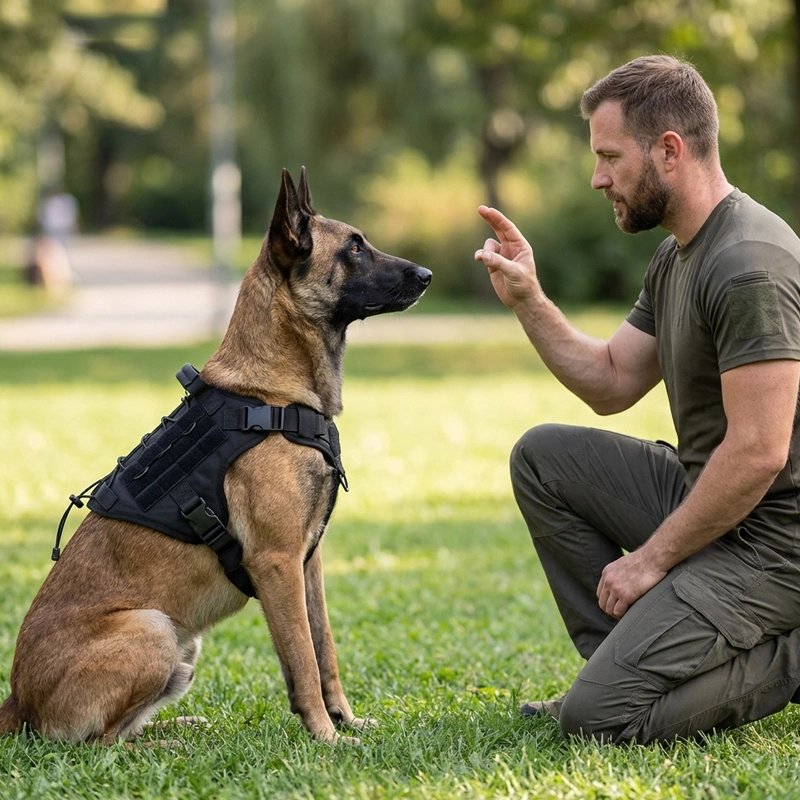 harnais en y pour chien assis devant homme