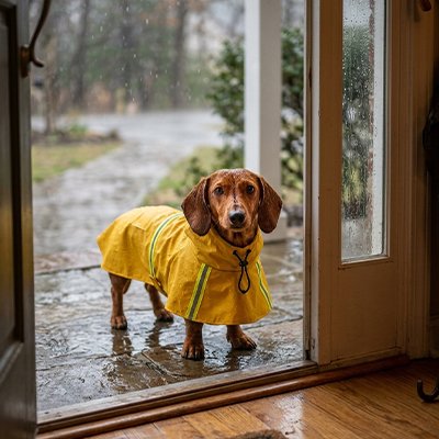 imperméable chiens ouverture laisse marche
