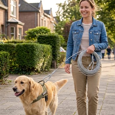 laisse chien double nylon résistante
