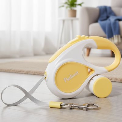laisse chien enrouleur jaune