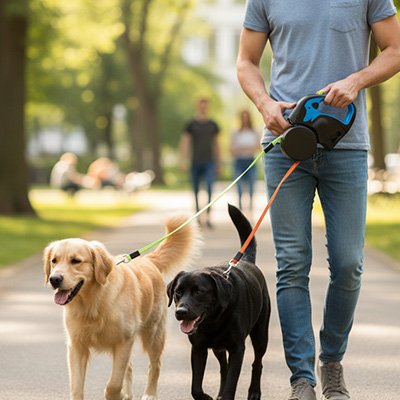 laisse double chien pour deux chiens
