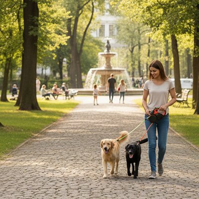 laisse double chien promenade pratique