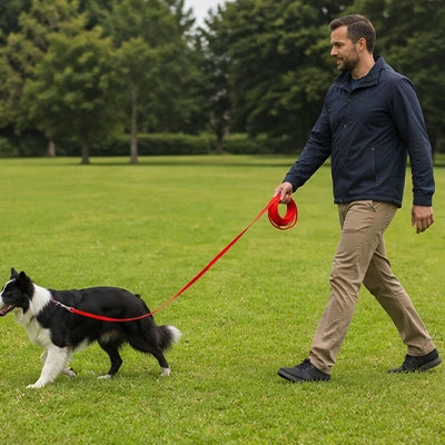 laisse longe pour chien promenade sécurisée