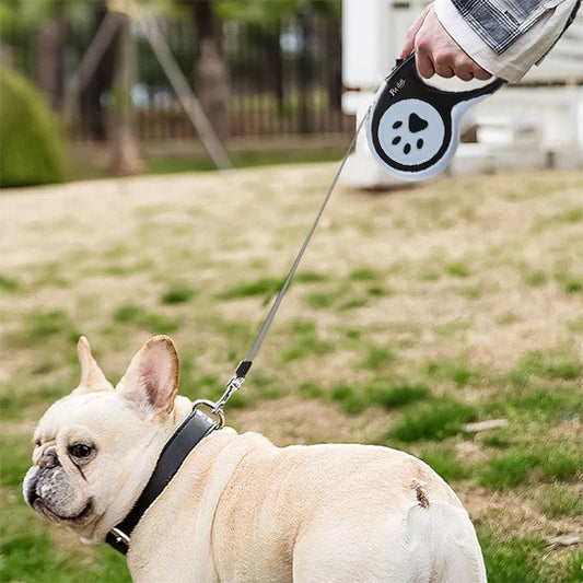 laisse pour chien enrouleur noir design forme patte