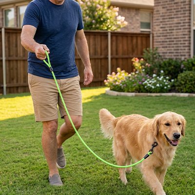 longe chien balade liberté contrôlée 