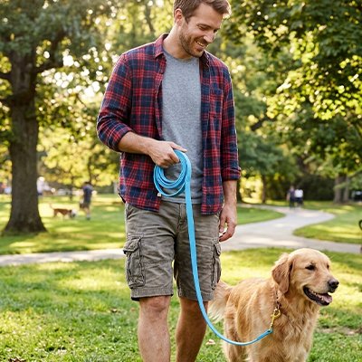 longe pour chiens dans grand espace 