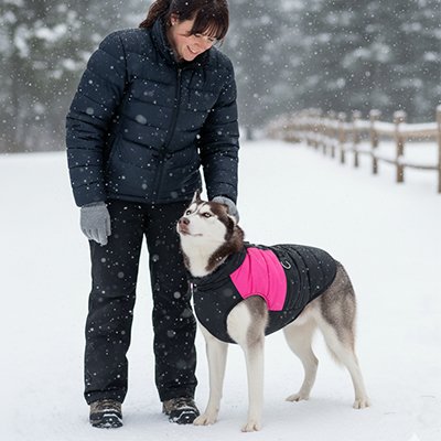 manteau chien chaud promenade hiver