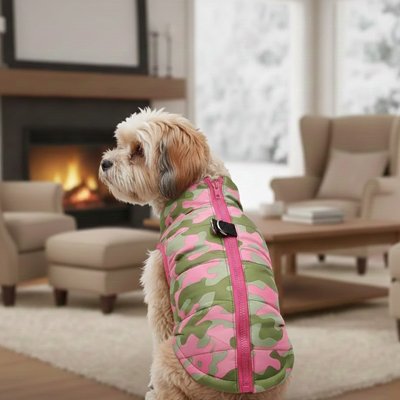 manteau chien coupe vent confortable fermeture zip