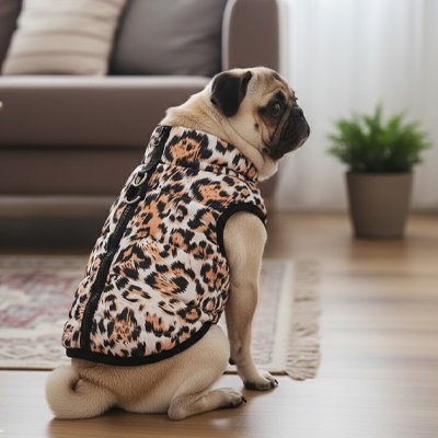 manteau chien imprimé léopard chaud petit chien