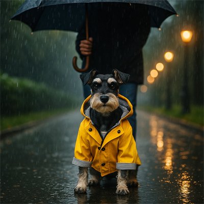 manteau imperméable pour chien sous la pluie