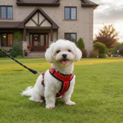 nature chien avec harnais pour petit chien