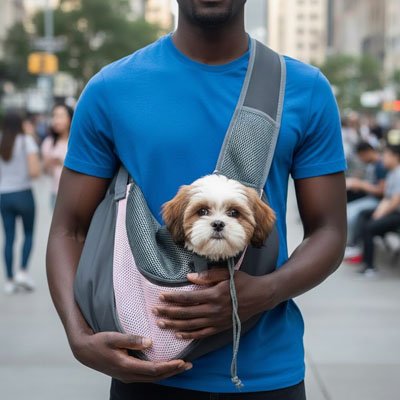 petit sac de transport pour chien filet respirant