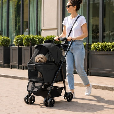 pousette chien panier amovible sortie pratique