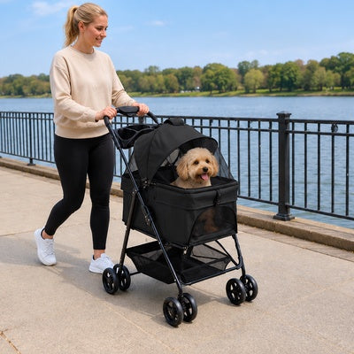 pousette chien roues freins balade sécurisée