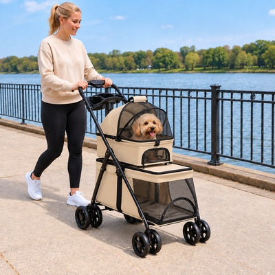 poussette a chien pliable et pratique