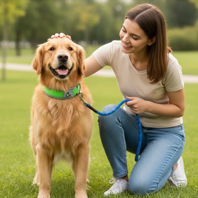 promenade chien avec collier pour chien