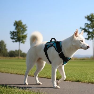 promenade chien avec harnais chien