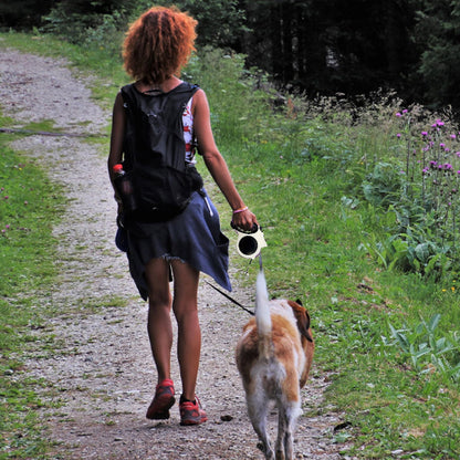 promenade chien avec laisse pour chien enrouleur