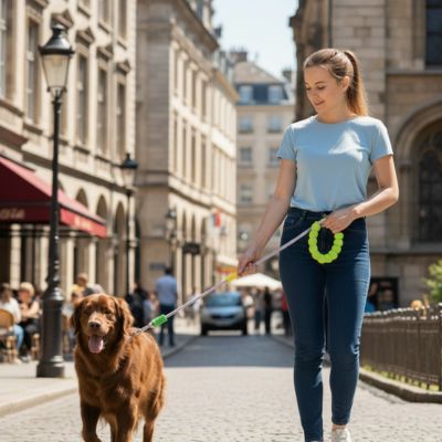 promenade chien ville avec laisse pour chien