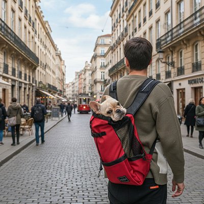 sac à dos pour chien transport extérieur