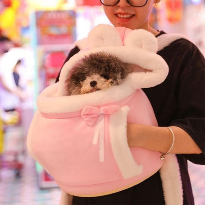 Sac de transport chien rose avec des poches pour les mains 